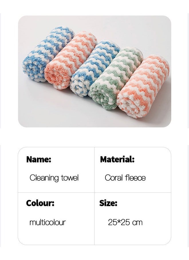 Generic 10-Piece Coral Fabric Cleaning Cloth Set, Absorbent, Hygienic,  Scratch and Streak Free Cloth Rag Set, Reusable Machine Washable for Cars and Household. 25cm*25cm  - Image 4