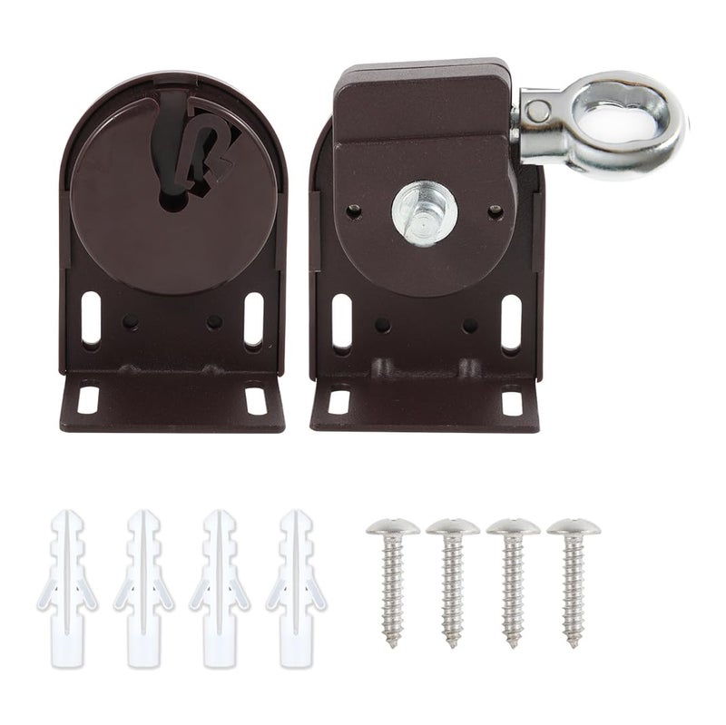 Lihopefe Sunshade Replacement Accessories  Metal Ring Installation Bracket  Universal for Coolaroo External Roller Blinds  Sunshade Curtains  Indoor and Outdoor Cordless Roller Blinds (Iron Bracket Brown)  - Image 1