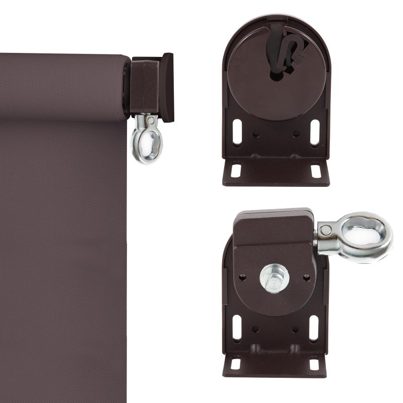 Lihopefe Sunshade Replacement Accessories  Metal Ring Installation Bracket  Universal for Coolaroo External Roller Blinds  Sunshade Curtains  Indoor and Outdoor Cordless Roller Blinds (Iron Bracket Brown)  - Image 2