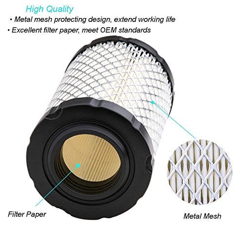 HEYZLASS 2Pack 591334 Air Filter, Compatible with 796031 594201 OEM Air Cleaner Cartridge, Lawn Mower Air Filter, Plus Foam Pre Filter - Image 3