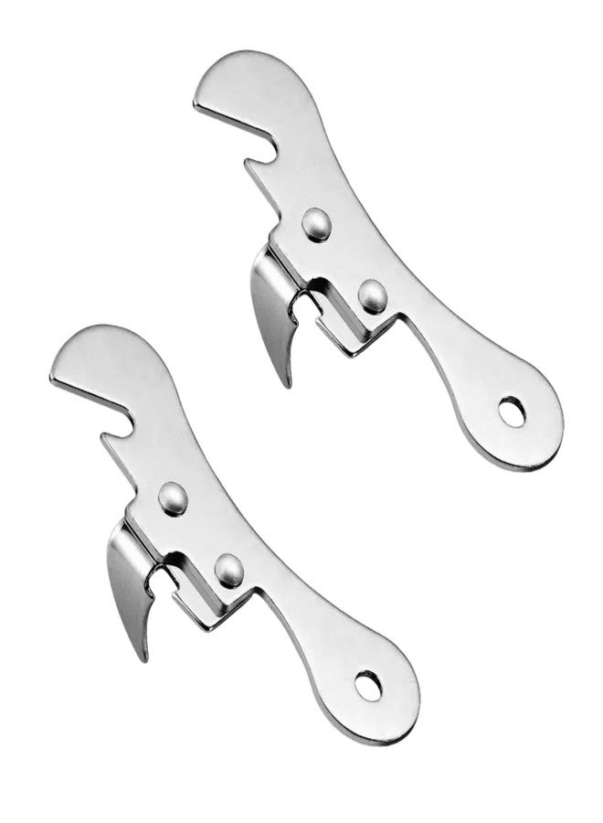 Tnyvm 2Pcs Silver One Size Stainless Steel Can Opener Manual Can Opener Multifunctional Kitchen Accessories, Manual Can Openers - Image 1
