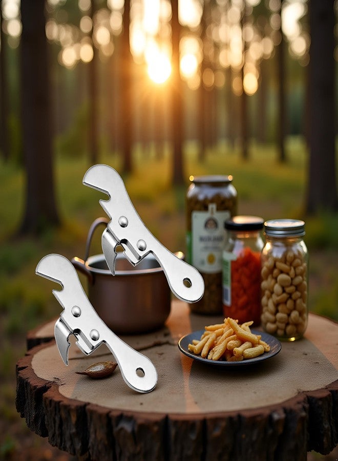 Tnyvm 2Pcs Silver One Size Stainless Steel Can Opener Manual Can Opener Multifunctional Kitchen Accessories, Manual Can Openers - Image 4