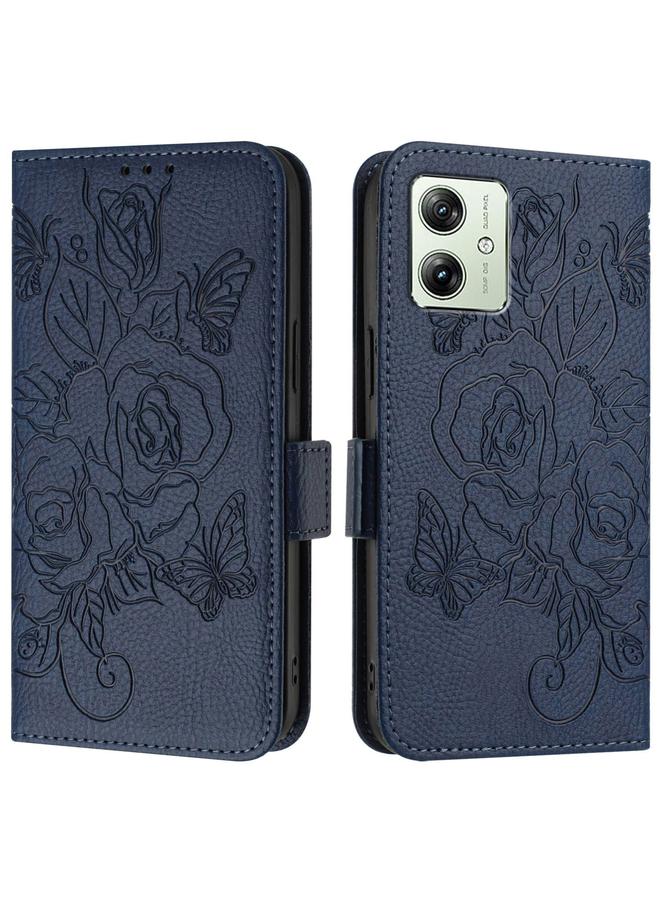 اس-توب جراب لهاتف Motorola Moto G54 5G EU / جراب هاتف جلدي مضاد للسرقة منقوش عليه نقشة ورد برازيلي بتقنية RFID - Image 2