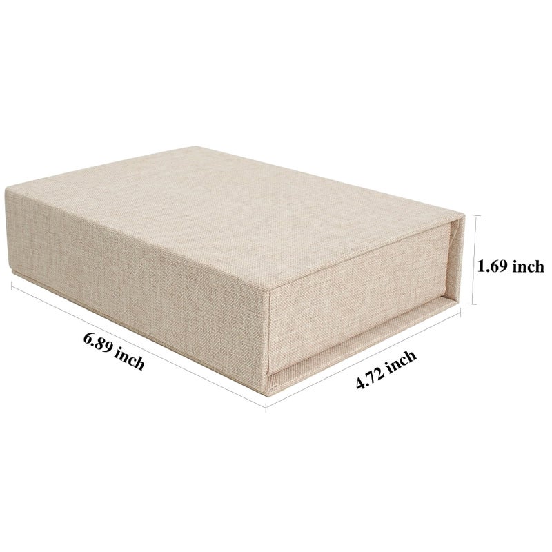Hiwhy Photo Storage Box 4x6, Linen Photo Box, Memory Box Perfect to Store Your Photo, Pictures, Certificates, Scrapbooking Supplies, Keepsakes and Jewelry Beige - Image 4