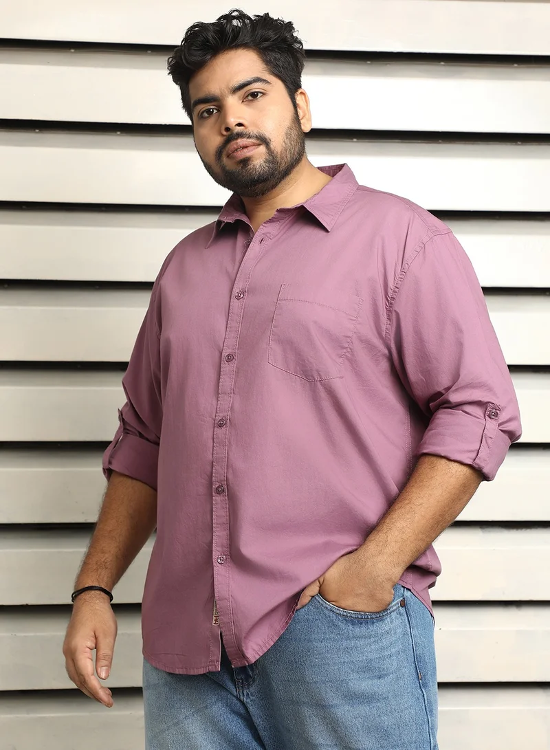 HIGH STAR Regular Fit Purple Shirt for Men