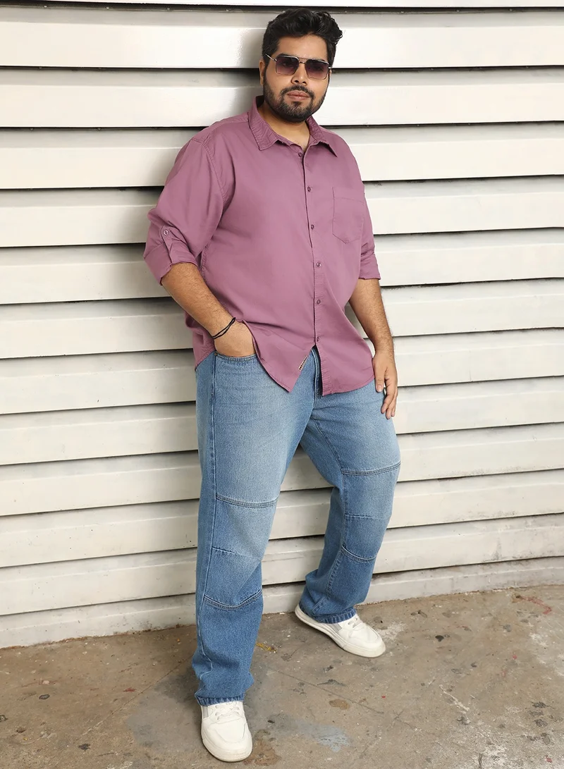HIGH STAR Regular Fit Purple Shirt for Men