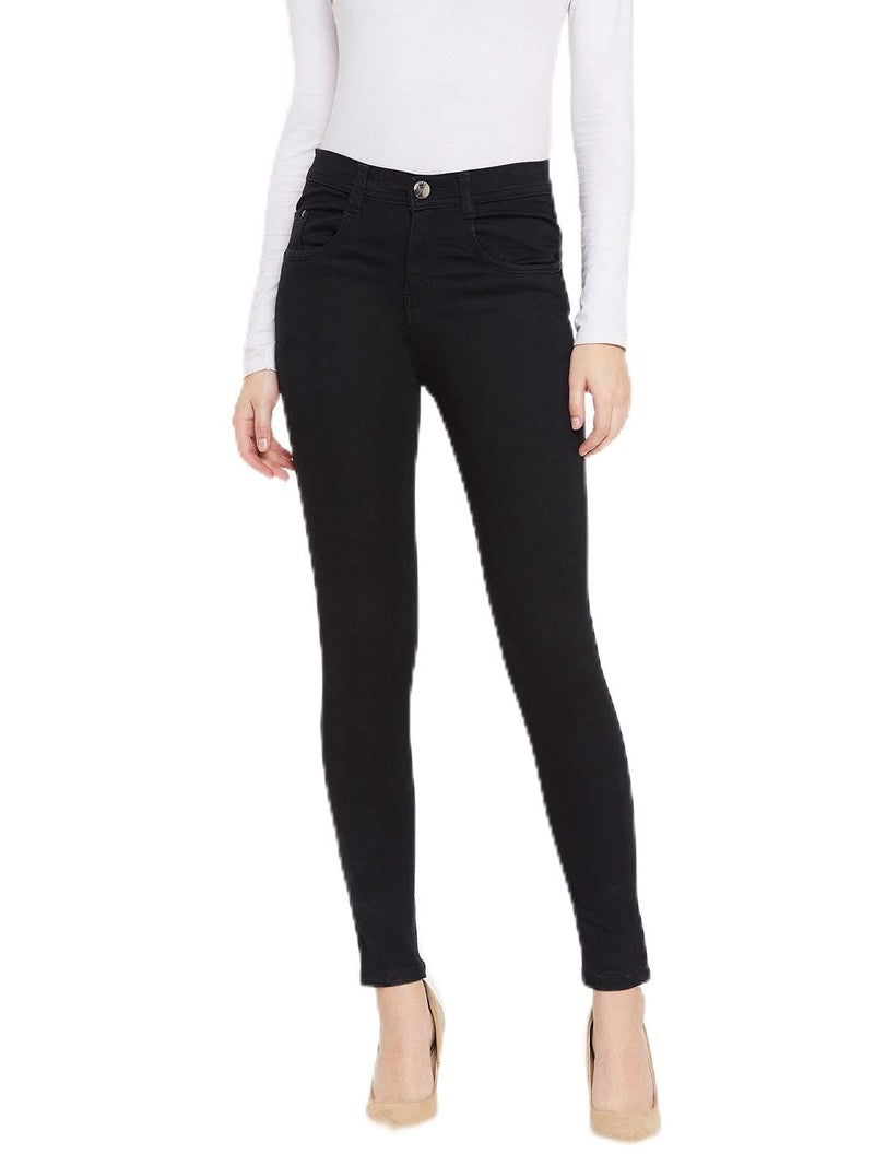 Nifty Women's Denim Stretchable Slim Fit High Waist Jeans (1393N_BLK_38_Black_38) - Image 1