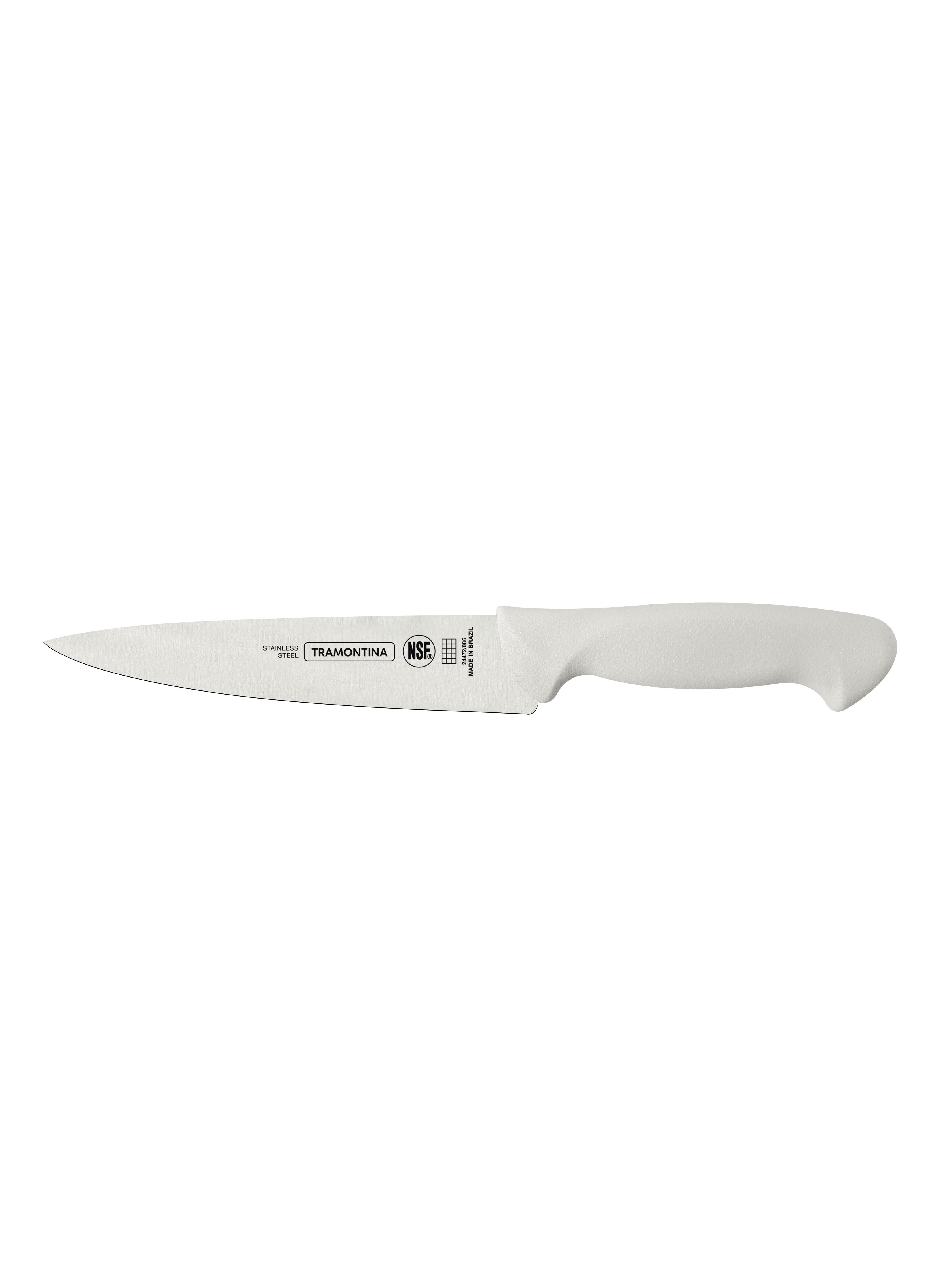 Premium 6 Inches Utility Knife with Stainless Steel Blade and White Polypropylene Handle 