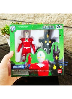 Generic Authentic Bandai Dinosaursaurio Agrux Race King Tao Man Monster Battle Soft Rubber Doll Toy Action Figure Collectible For Kids-Color:69052 Jonias Vs Super Zidun Soft Rubber Doll  - Image 1