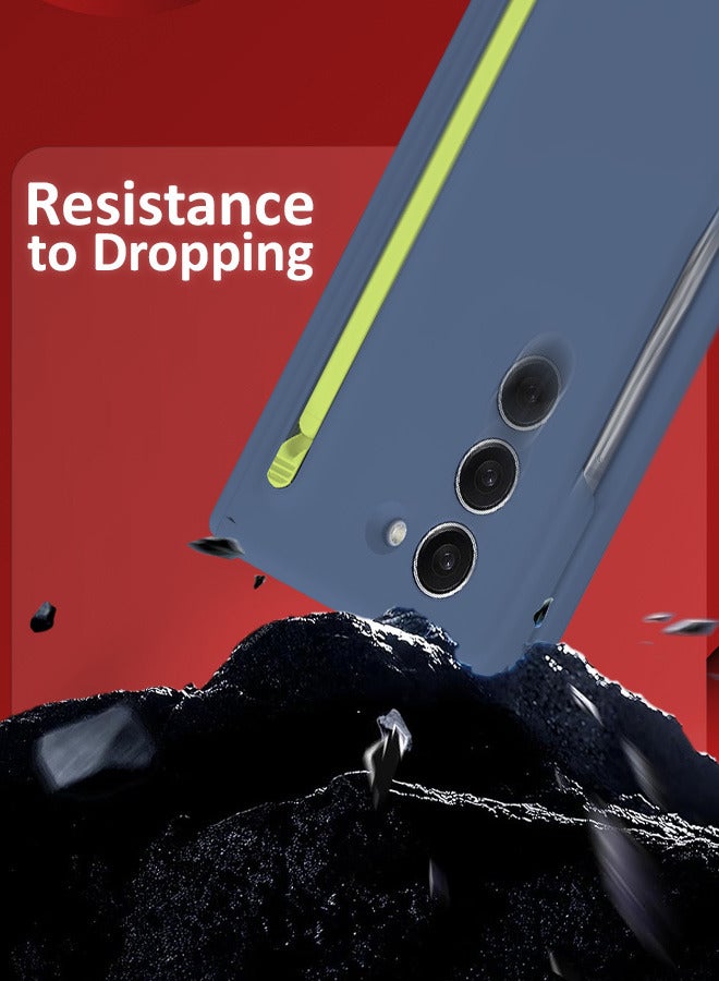 CATANES (for Samsung Galaxy Z Fold 5) Case with Screen Protector Ultra Hybrid Premium Case with Built-in New Compact S Pen, Holder and Storage Slot for Pen Blue - Image 4