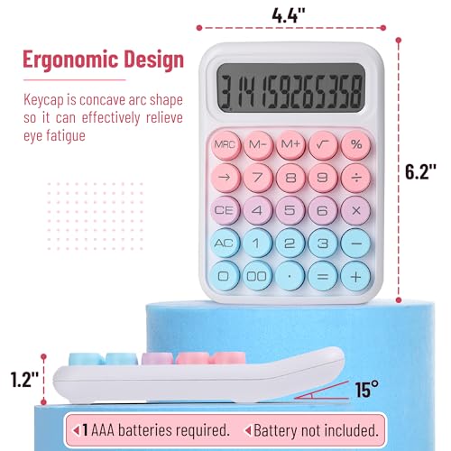 Mr. Pen- Mechanical Switch Calculator, 12 Digits, Large LCD Display, Colorful Calculator Big Buttons - Image 2