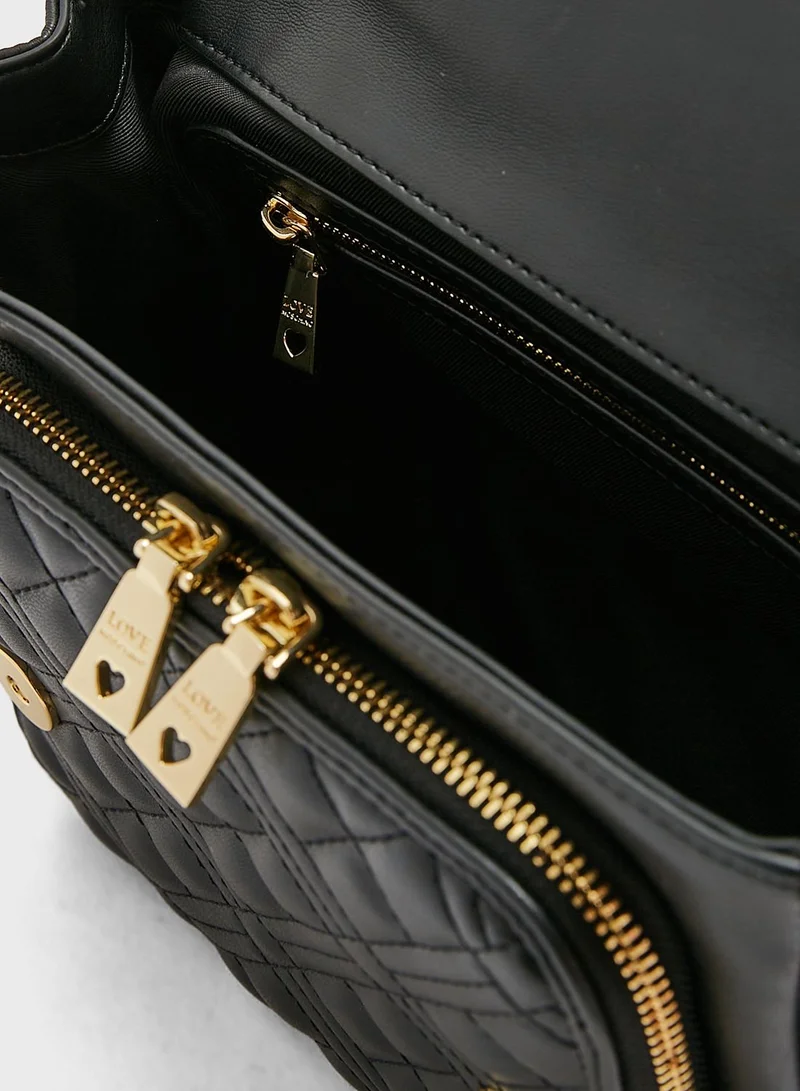 Love Moschino Quilted Chain Strap Crossbody Bag
