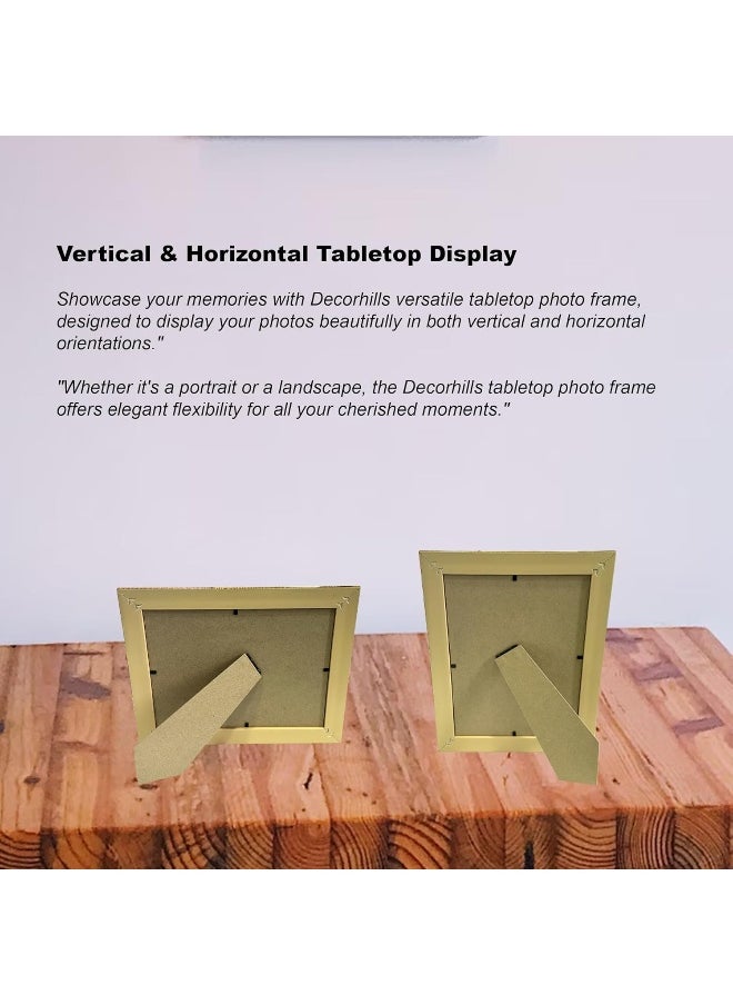Decorhills DECORHILLS FRAMES & DECOR 6x8 Inch Photo with Glass Protector, Classic Gold Border PVC Design for Vertical Horizontal Tabletop Display  - Image 4