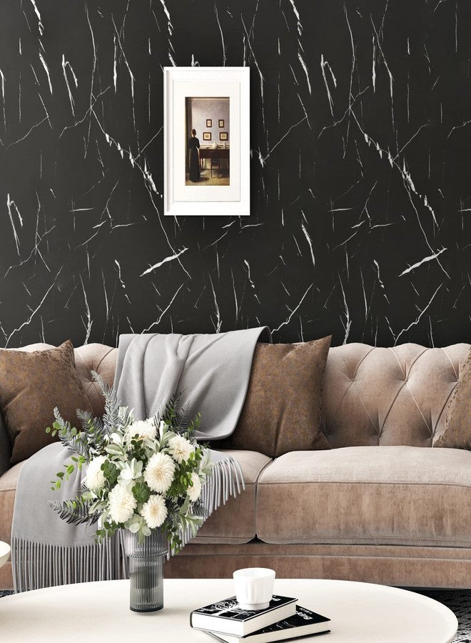 Wallercity Thick Black Marble Contact Paper for Countertops Matte Black Peel and Stick Wallpaper for Cabinets Waterproof Self Adhesive Marble Countertop Wall Paper for Kitchen Bathroom 15.8''x315'' - Image 5