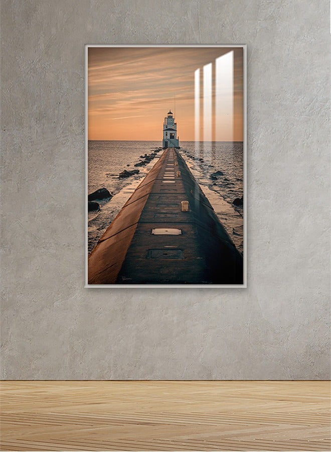 ماركتنا لوحة جدارية120×80سم مع برواز فضي وطبقة اكريلك شفاف بتصميم طبيعة - Image 1