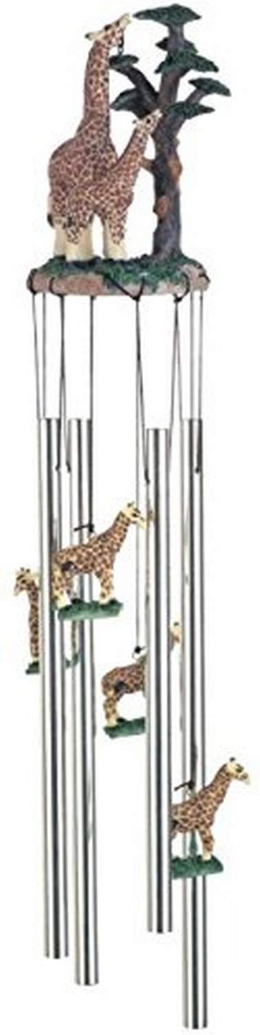 StealStreet StealStreet SSG41016 Wind Chime Round Top Giraffe with Baby Garden Decoration Windchime 