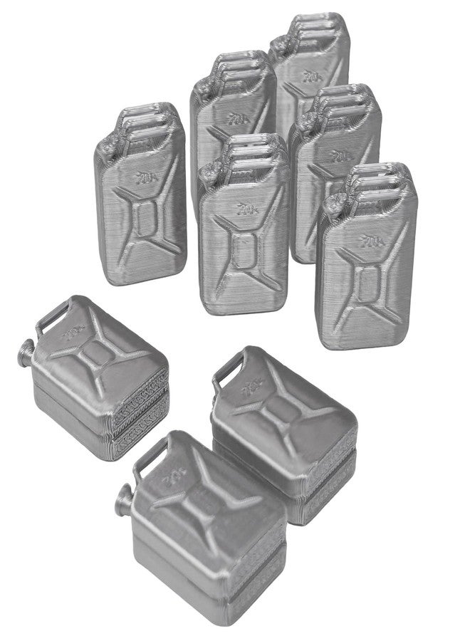 LuckyVin 9 Pcs Grey 3D Printed Jerry Can Model Set - 1:18 Scale Miniature Accessories for Military Diorama, Vehicle Display & Model Collectors (Grey) - Image 1