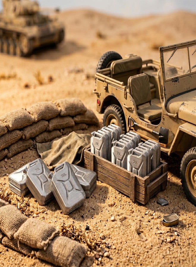 LuckyVin 9 Pcs Grey 3D Printed Jerry Can Model Set - 1:18 Scale Miniature Accessories for Military Diorama, Vehicle Display & Model Collectors (Grey) - Image 2