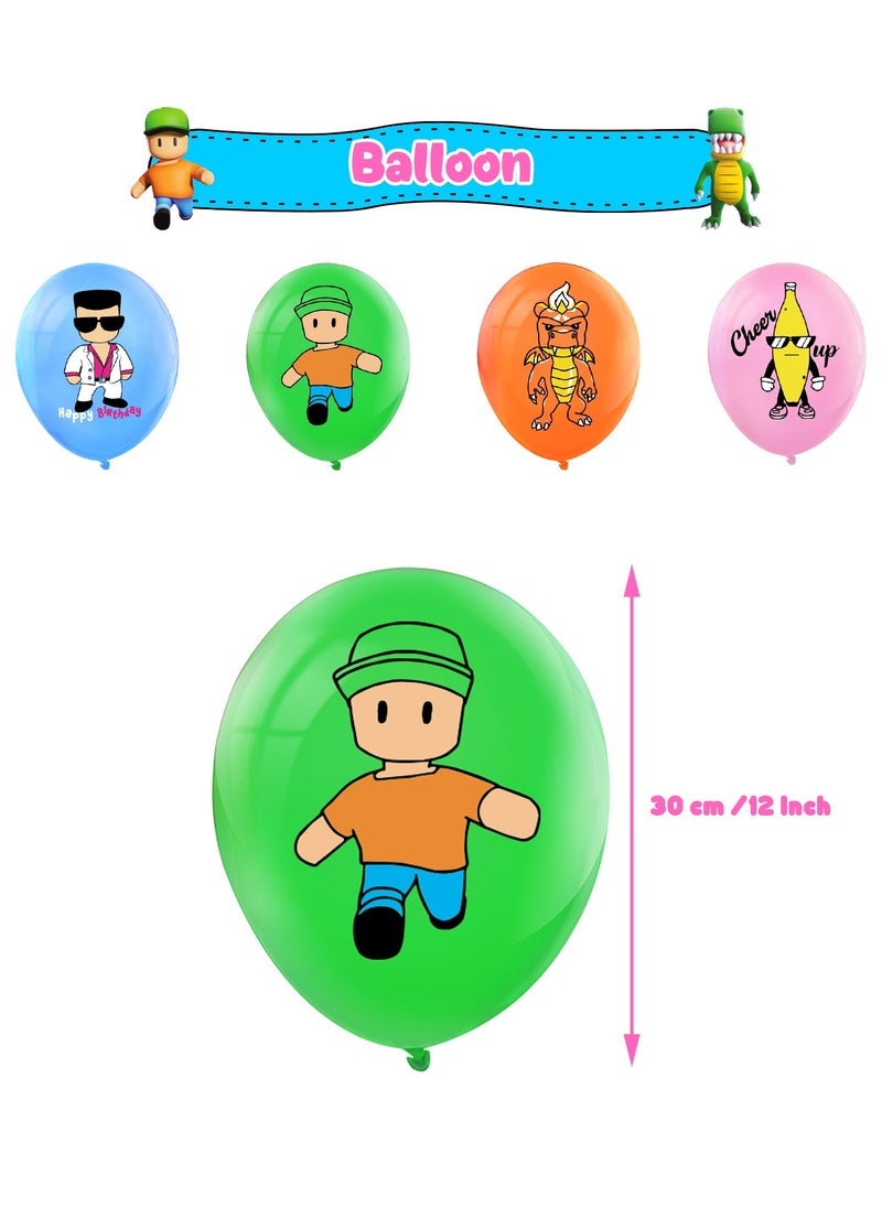 General - Stumbling theme birthday party decoration Stumble guys pull flag cake insert card balloon hanging invitation card - Image 1