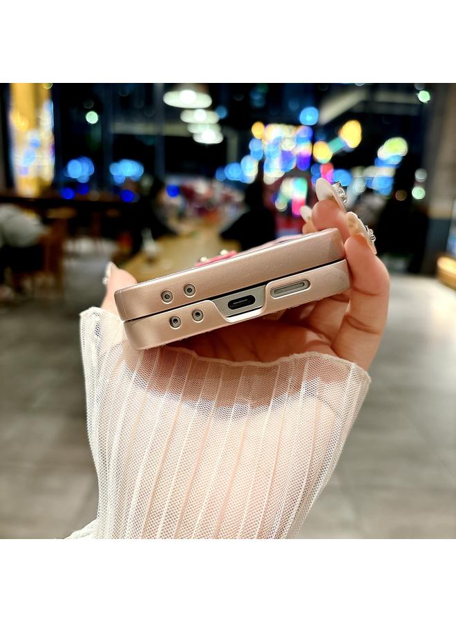 اس-توب جراب لهاتف Samsung Galaxy Z Flip4 5G، جراب كمبيوتر شخصي بتصميم معين ألماسي لامع مع حلقة - Image 4