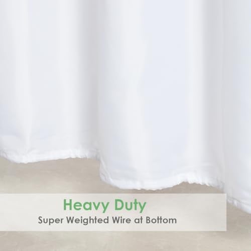 WellColor Extra Wide Shower Curtain Liner 84 x 72 Inch, Fabric Shower Curtain Liner for Bathroom Curtain, Hotel Quality, Water Repellent, White - Image 5