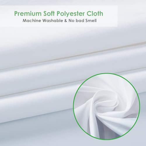 WellColor Extra Wide Shower Curtain Liner 84 x 72 Inch, Fabric Shower Curtain Liner for Bathroom Curtain, Hotel Quality, Water Repellent, White - Image 2