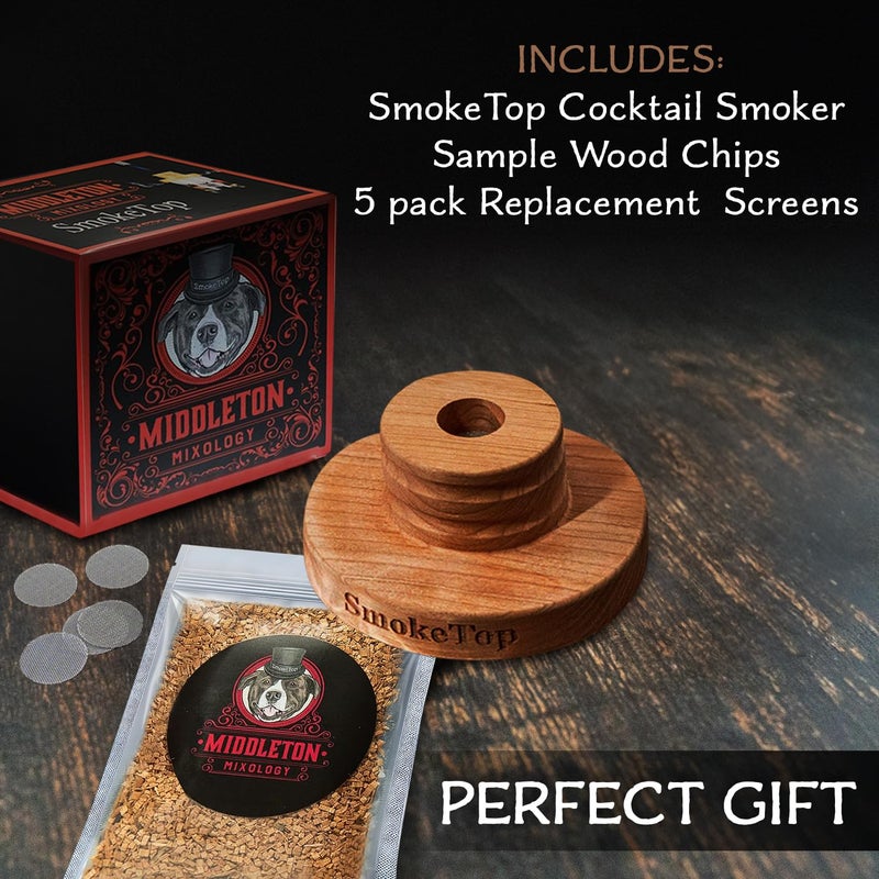Middleton Mixology SmokeTop SmokeTop Cocktail Smoker Kit - Old Fashioned Chimney Drink Smoker for Cocktails, Whiskey, & Bourbon With Sample Pack Of Wood Chips - by Middleton Mixology - Image 5