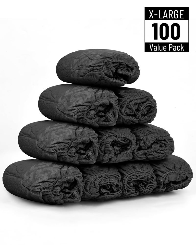 Buself X-Large 100 Count Shoe Covers Disposable Non-Slip, Premium Cloth Boot Covers, Slip-resistant, Durable, Breathable, Non-toxic, Recyclable, Stretchable Fits Up to Size 13 US Men - Black - Image 2