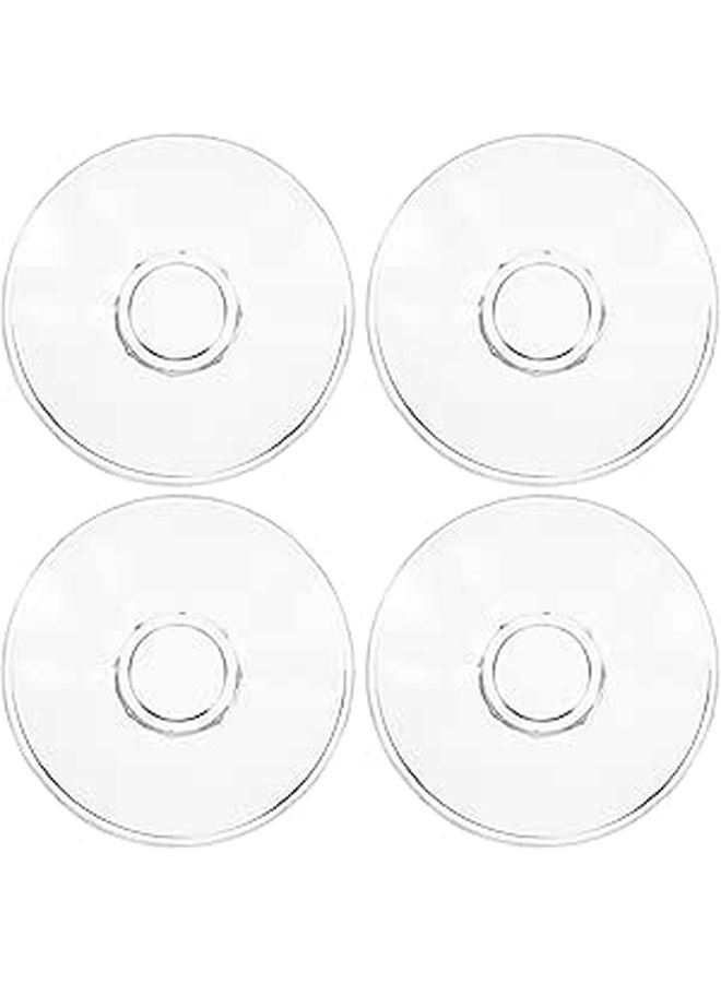 4Pcs Round Glass Tea Saucers Set Chinese Style Plates for Tea Snacks Desserts Display - Image 1