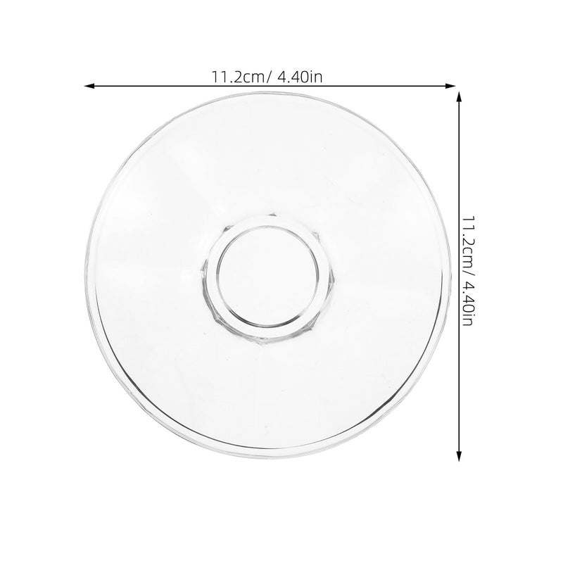 4Pcs Round Glass Tea Saucers Set Chinese Style Plates for Tea Snacks Desserts Display - Image 3
