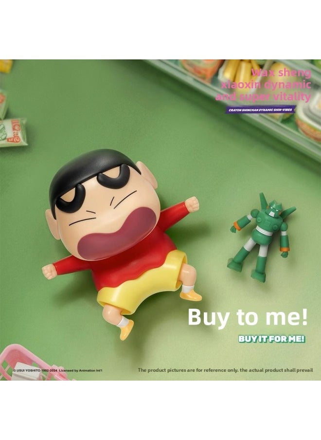 Genuine Crayon Small Dynamic Super Vitality Series Movable Blind Box Trendy Play Creative Hand Ornaments Gifts-Color:The Second Bullet Of Crayon Shin-chan Rice Grains In A Single Color Box (please Take 12 Pieces For The Whole Box)