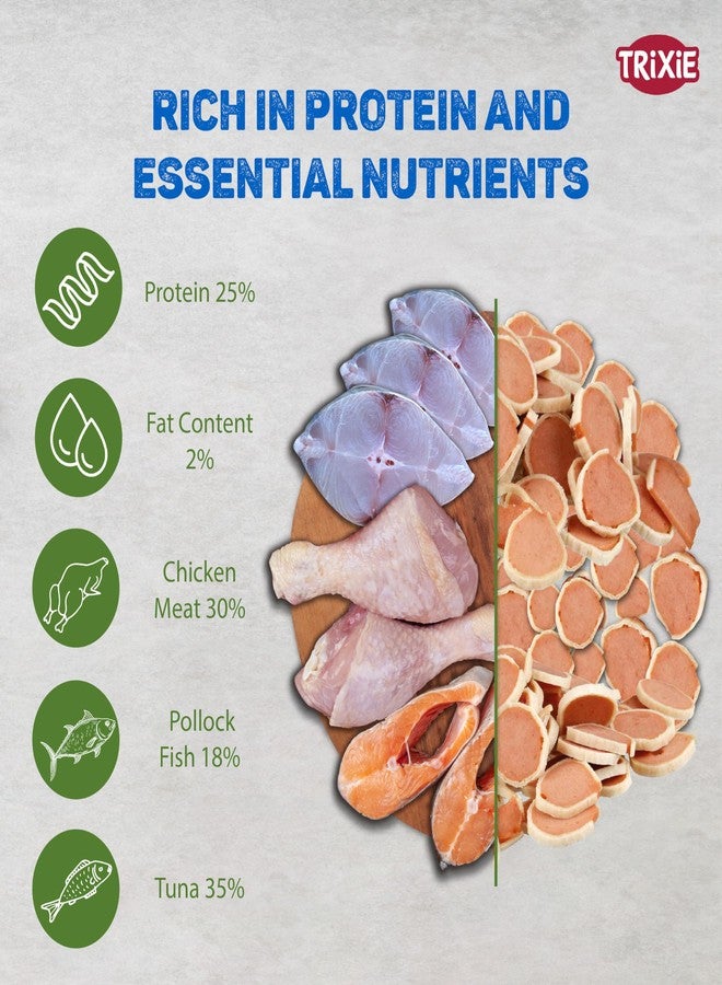 تريكسي مكافآت تريكسي بريميو للقطط، لذيذة وغنية بالعناصر الغذائية، مكافآت صحية للقطط، مناسبة لجميع سلالات القطط - 50 غرام، عبوة من قطعتين (لفائف التونة) لجميع مراحل حياة القطط - Image 4