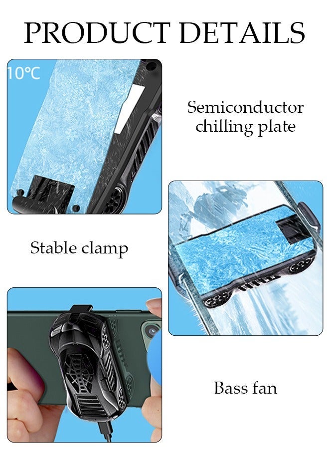 DUNISO Phone Cooler for Live Streaming and Gaming, Fast Phone Cooling Fan with Universal Clamp, Low Noice Cellphone Radiator for Mobile Gaming TikTok Live Strea, Fit All Types of iPhone Android Smartphones - Image 3