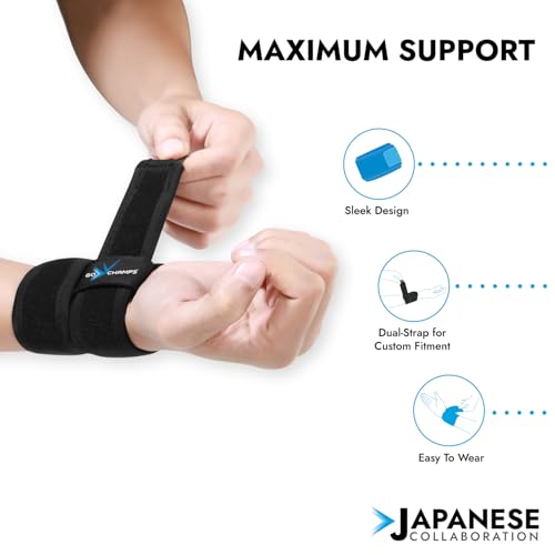GoChamps Premium Wrist Wrap with Adjustable Straps, Breathable & Lightweight Dual Strap Support for Gym & Weightlifting, Japanese Collaboration, Universal Size (13-17 cm, Pack of 1) - Image 3