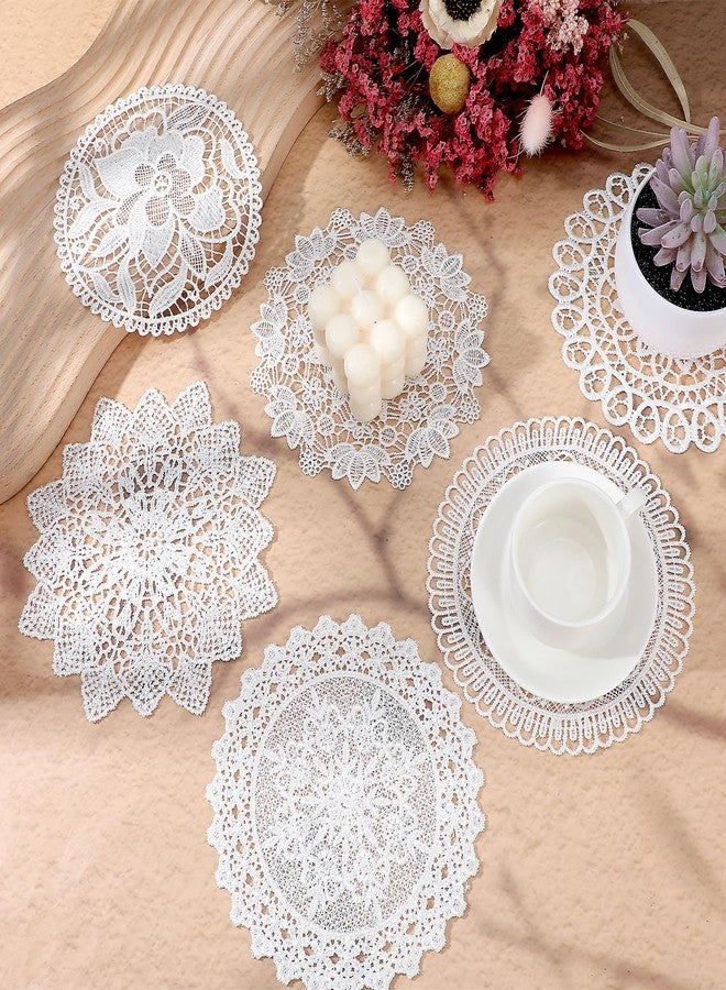 Zelphvt 6 Pack Crochet Doilies Vintage Lace Doilies 6 Inch White Round Cloth Doily Crochet Placemats Handmade Coasters Rustic Lace Doily for Tables Dressers Vase Crafts Decoration - Image 4