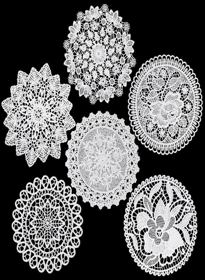 Zelphvt 6 Pack Crochet Doilies Vintage Lace Doilies 6 Inch White Round Cloth Doily Crochet Placemats Handmade Coasters Rustic Lace Doily for Tables Dressers Vase Crafts Decoration - Image 1