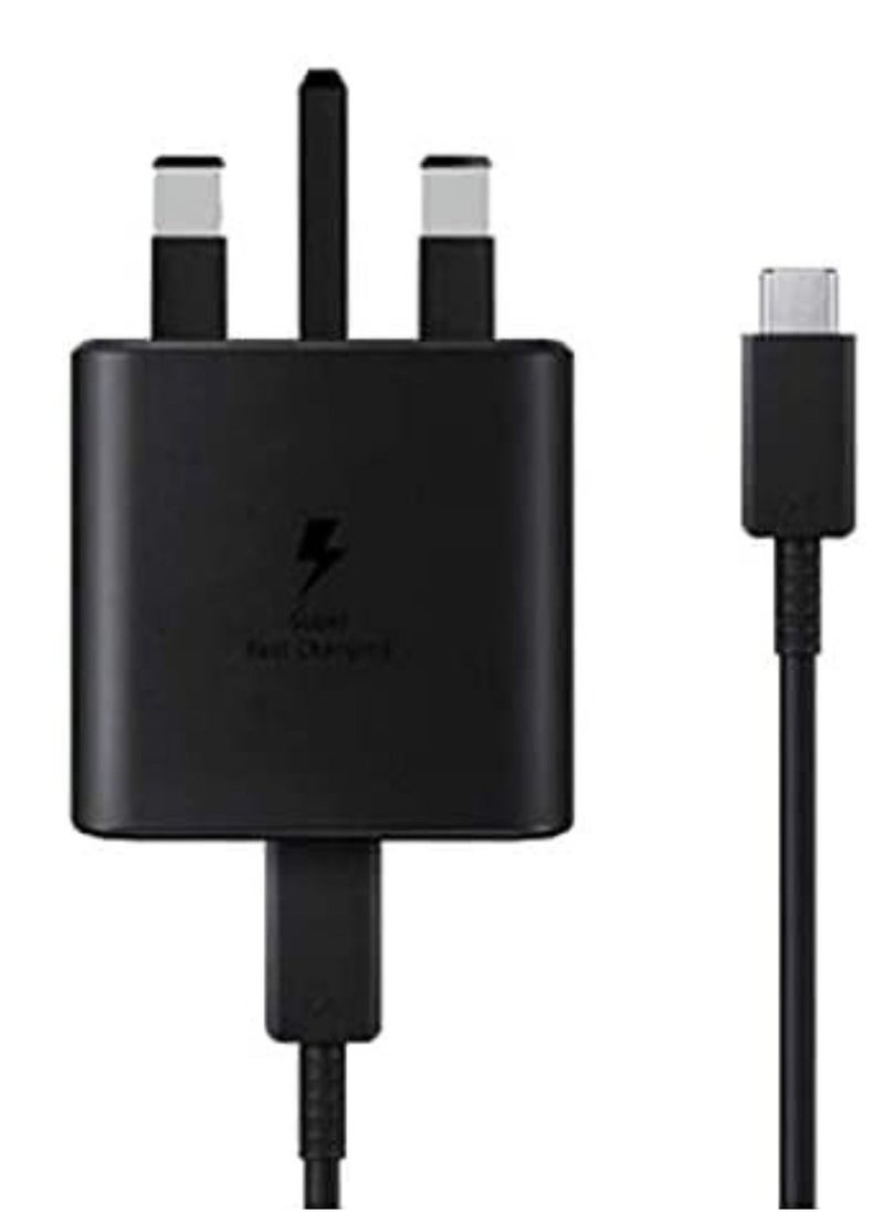 compatible Samsung 45W USB Type C UK Travel Adaptor with Cable, EP-TA845XBEGGB, BlackSamsung Original 45W Fast Charging USB-C Mobile Phone Mains Plug/Wall Charger, Genuine Samsung Charger Samsung UK - Image 1