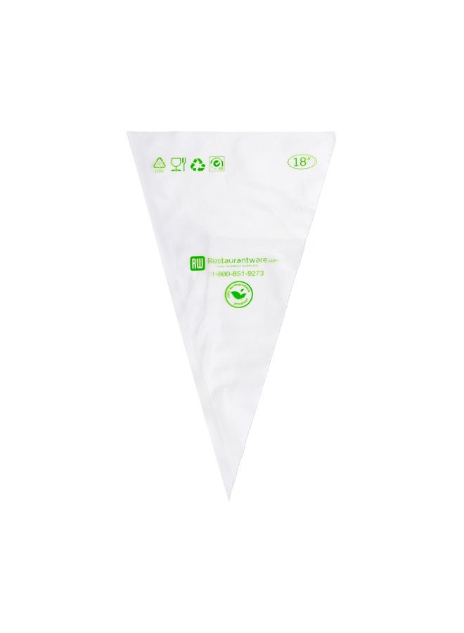 Restaurantware Pastry Tek 18 x 8.7 Inch Piping Bags, 100 Disposable Pastry Bags - Sturdy, No Slip, Clear Plastic Baking Bags, To Decorate Cakes, For Parties Or Bakeries - Image 1