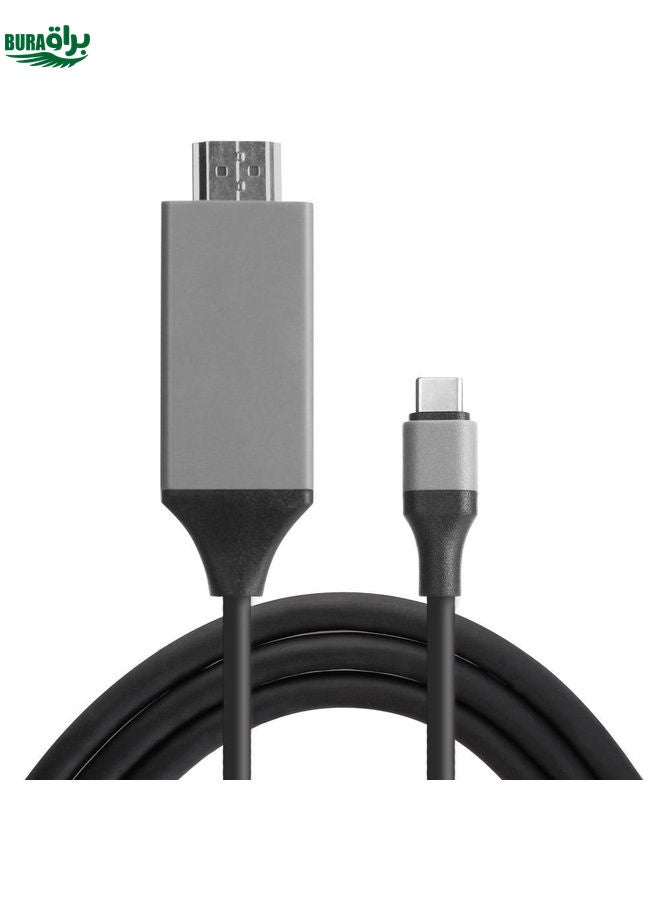 BURAQ USB-C / Type-C 3.1 to HDMI Converter Adapter Cable, Length: 2m(Black) - Image 1