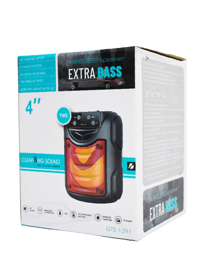 قريت نايس مكبر صوت لاسلكي يعمل بتقنية بلوتوث صوت استريو بطارية يمكن إعادة شحنها و راديو FM وذاكرة TF و مدخل USB - Image 4