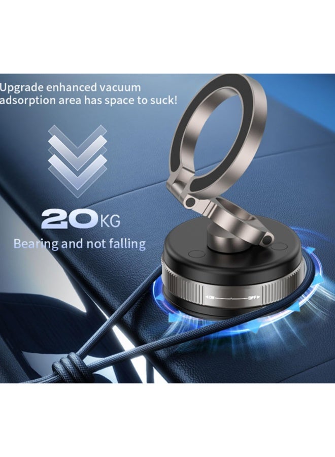 HOPESTAR 360° Magnetic Car Phone Holder with Foldable Ring Stand | 360° Rotation, High Load Damping Shaft, Anti-Fall Mount for Multi-Angle Phone Holder Car, Desk - Image 5