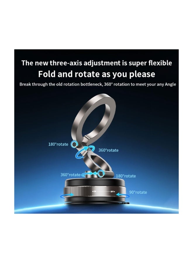 HOPESTAR 360° Magnetic Car Phone Holder with Foldable Ring Stand | 360° Rotation, High Load Damping Shaft, Anti-Fall Mount for Multi-Angle Phone Holder Car, Desk - Image 2