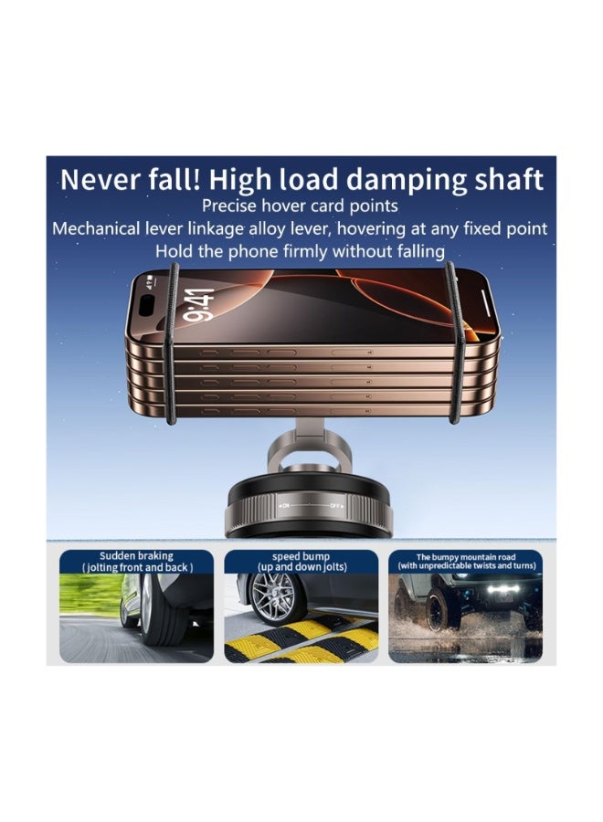 HOPESTAR 360° Magnetic Car Phone Holder with Foldable Ring Stand | 360° Rotation, High Load Damping Shaft, Anti-Fall Mount for Multi-Angle Phone Holder Car, Desk - Image 3