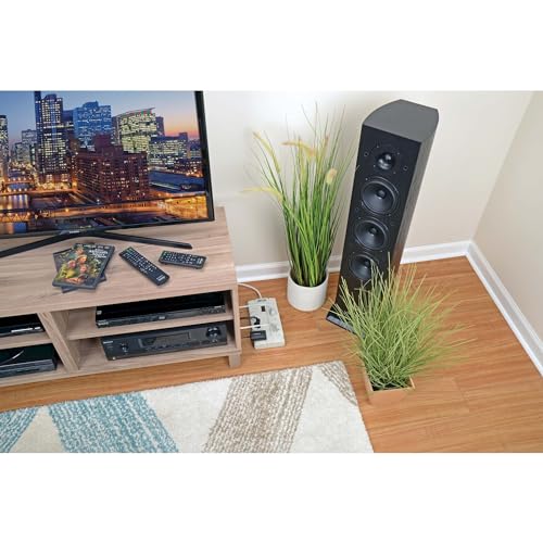 Tripp Lite 8 Outlet Surge Protector Power Strip, 8ft Cord Right Angle Plug, LIFETIME INSURANCE & $75K INSURANCE (TLP808) light gray - Image 3