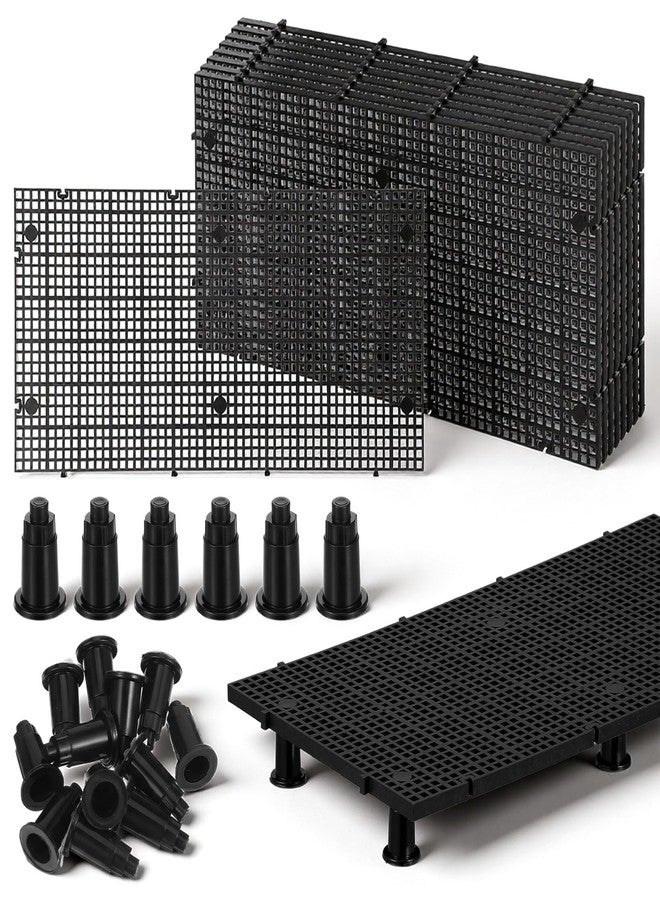 PercyEffie 10 Pcs Aquarium Divider Grid Egg Crate with 60 Brackets,Fish Tank Plastic - Image 1
