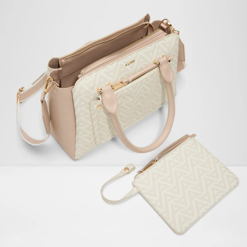 ALDO  KEDERASEAN Monogram Patterned Zippered Satchel Bag for Women | Best Price UAE