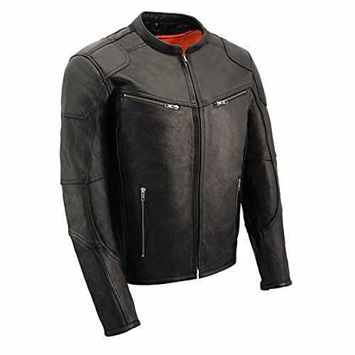 Milwaukee Leather MLM1502 Men's Black 'Cool-Tec' Vented Leather Scooter Jacket - X-Large - Image 1