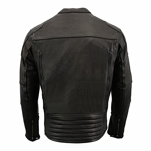 Milwaukee Leather MLM1502 Men's Black 'Cool-Tec' Vented Leather Scooter Jacket - X-Large - Image 4