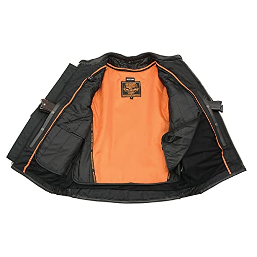 Milwaukee Leather MLM1502 Men's Black 'Cool-Tec' Vented Leather Scooter Jacket - X-Large - Image 5