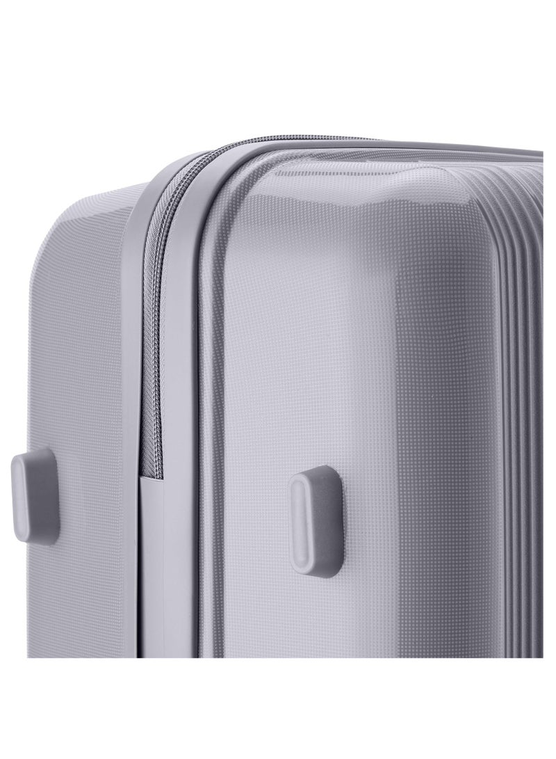 SENATOR Unisex Hard Case Carry On Luggage Lightweight PP Fashion Trolley Luggage with 4 Double Spinner Wheel and 3-Digit Combination Lock KH1009 Light Grey  - Image 4